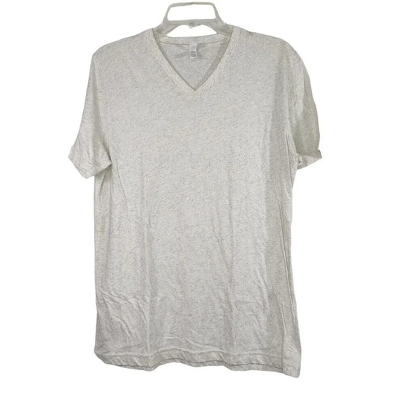 Bella Canvas Heather Cream Gray V-neck Basic T-Shirt Women Size L Short Sleeve - Picture 1 of 5